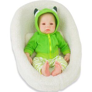 17 Inch Realistic Full Silicone Lifelike Reborn Baby Doll Girl With Open Eyes